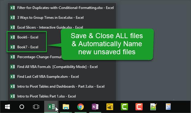 Cách lưu và đóng tất cả các tệp Excel đang mở